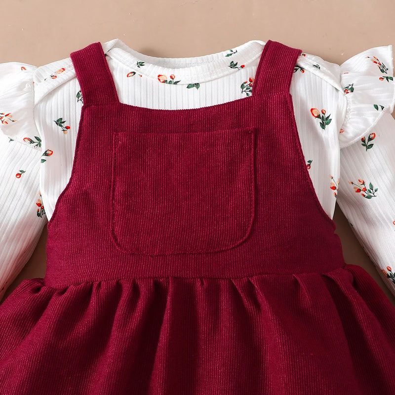 Vestido Menina Vinho Floral
