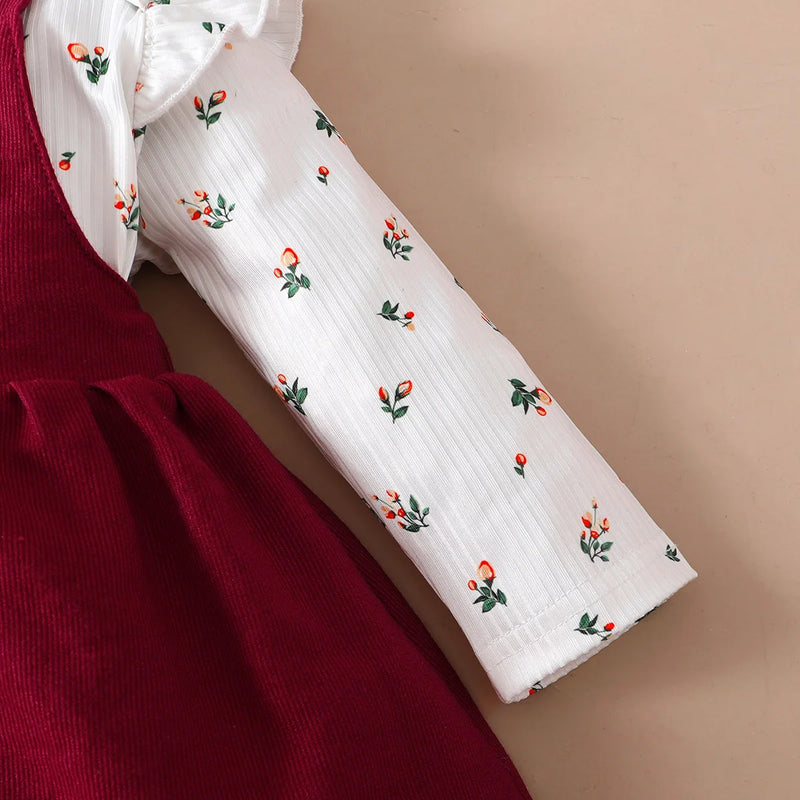 Vestido Menina Vinho Floral